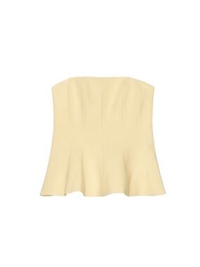 Zara Yellow PEPLUM BANDEAU TOP